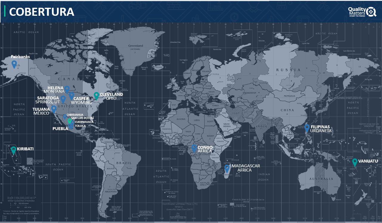 Map of project locations worldwide